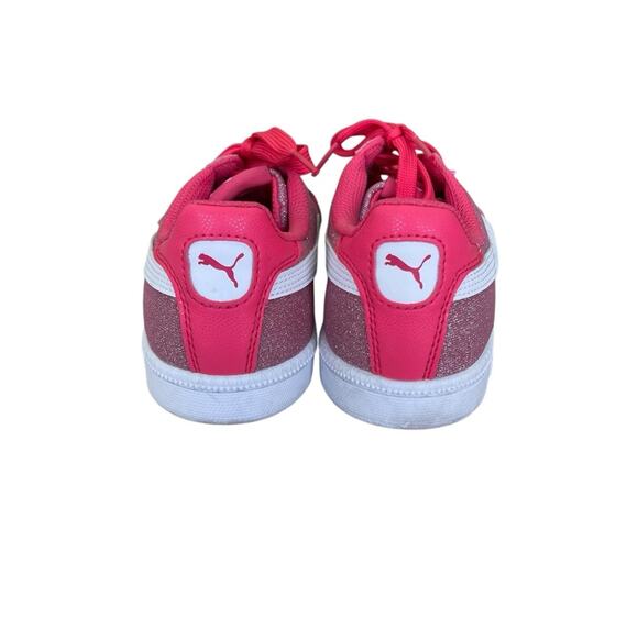 Puma Women's Glitter Lace-up Sneakers Pink and White Size 6.5 Medium - Picture 3 of 7